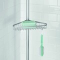 Etajera de colt extensibila pentru baie York Telescopic, iDesign, 28x20.5x150 cm, otel, argintiu