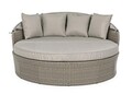 Siesta Daybed Nappali ágy napernyővel és párnával, Bizzotto, 168x168x145 cm, alumínium/fonott szintetikus szál, bézs