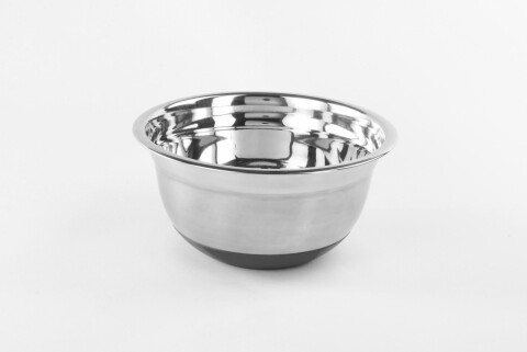 Mini tál szatén rozsdamentes acélból, tapadásmentes talppal, Vanora, 22 cm, rozsdamentes acélból és szilikonból, ezüst
