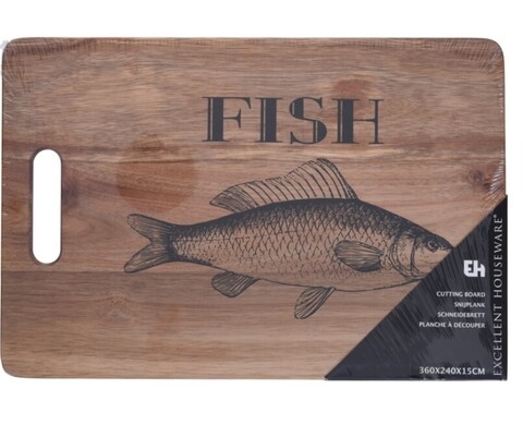 Fish Vágódeszka, 36x24x15, akácfa
