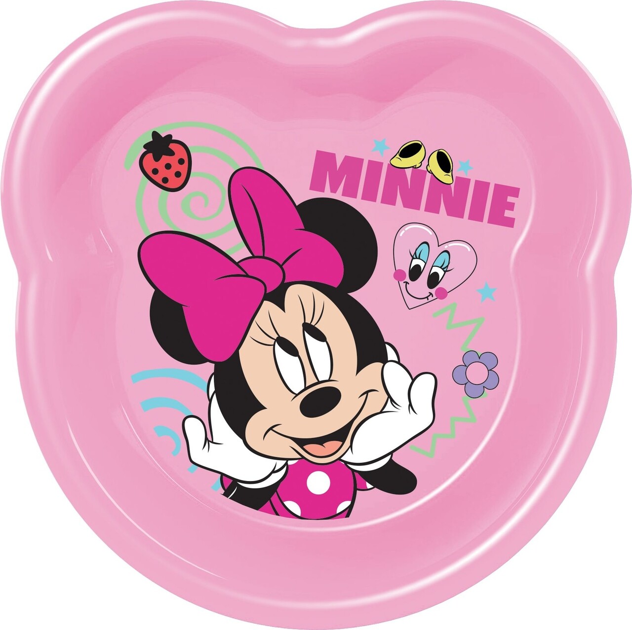 Minnie Mély tál, Disney, 21x21x2 cm, műanyag, rózsaszín