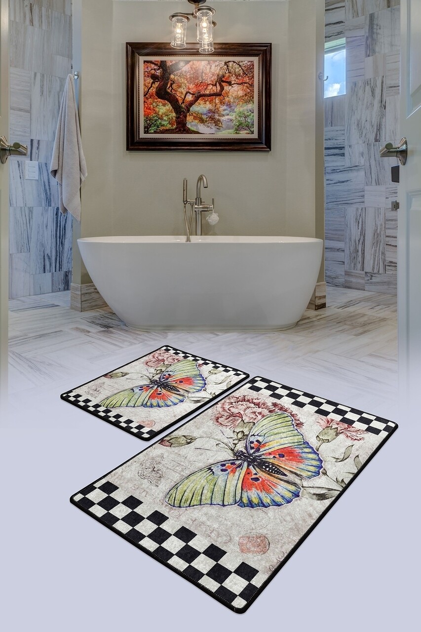 Mariposa 2 db Fürdőszobai szőnyeg, Chilai, 50x60 cm/60x100 cm, színes