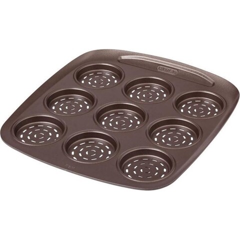 Sütőtálca 9 mini pizza, Pyrex, aszimmetria, 28 x 31 x 2 cm, szénacél / tapadásmentes fém