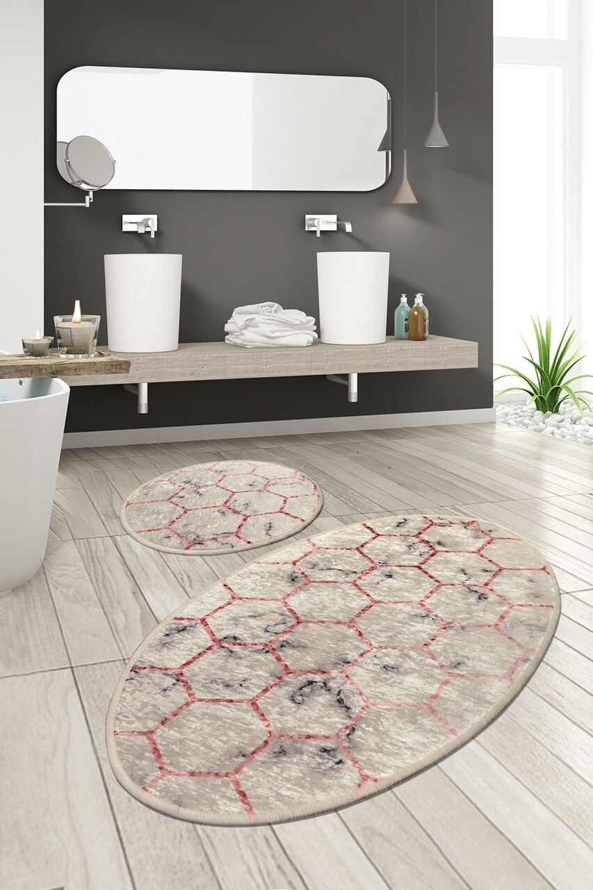 Honeycomb 2 db Fürdőszobai szőnyeg, Chilai, 50x60 cm/60x100 cm, színes