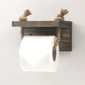 Evila Originals WC papírtartó polccal, 17x10x10 cm, lucfenyő, barna