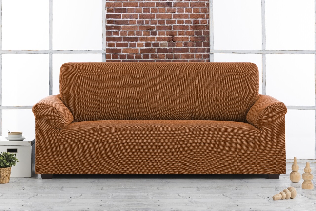 Bi-stretch kanapé huzat, Belmarti, Vienna, 3 személyes, jacquard anyag, narancssárga