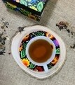 Jumbo csésze tányérral, DUO, Ethnic, 470 ml, porcelán, tarka