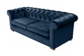 Oxford Chesterfield Kihúzhatós kanapé, 88x216x75 cm, 3 személyes, sötétkék