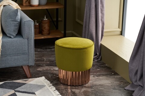 Nappali szék puff, Balcab Home, 38x38x40 cm, fa, zöld