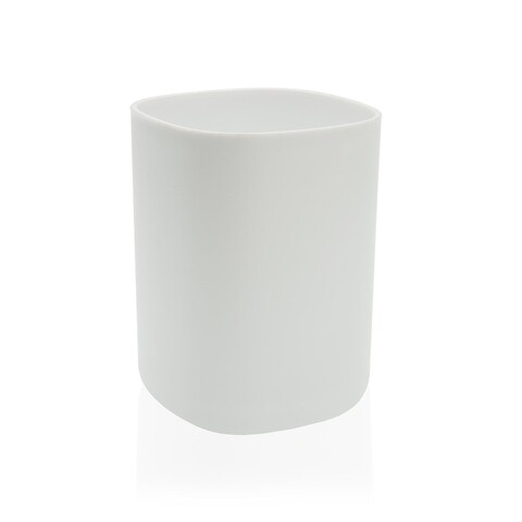 Suport periute si pasta de dinti Eliz, Versa, 10.5x7.8x7.8 cm, polipropilena, alb/negru