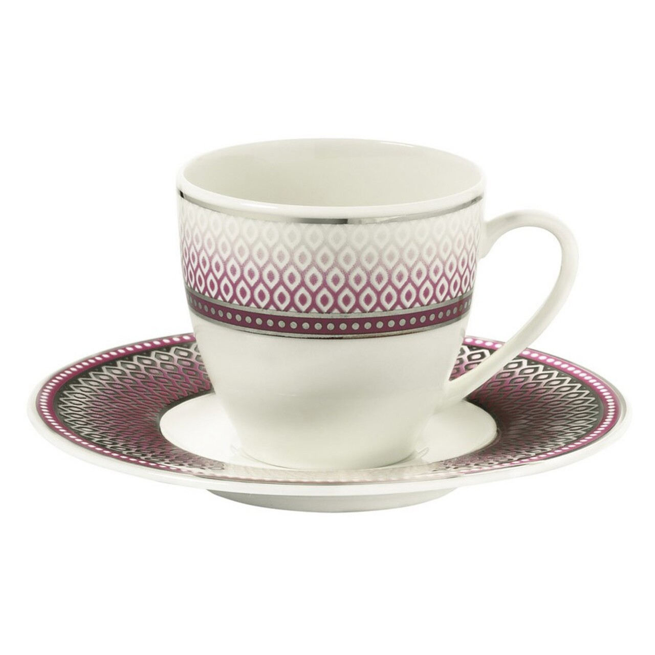 6 Db Csésze + 6 Tányér Készlet, Kutahya Porselen, BNKL12KT4309203, 50 Ml, Porcelán, Többszínű