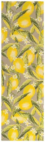 Citromos konyhaszőnyeg, Decorino, 67x300 cm, poliészter, sárga