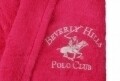 Uniszex fürdőköpeny, Beverly Hills Polo Club, 100% pamut, S/M, rózsaszín