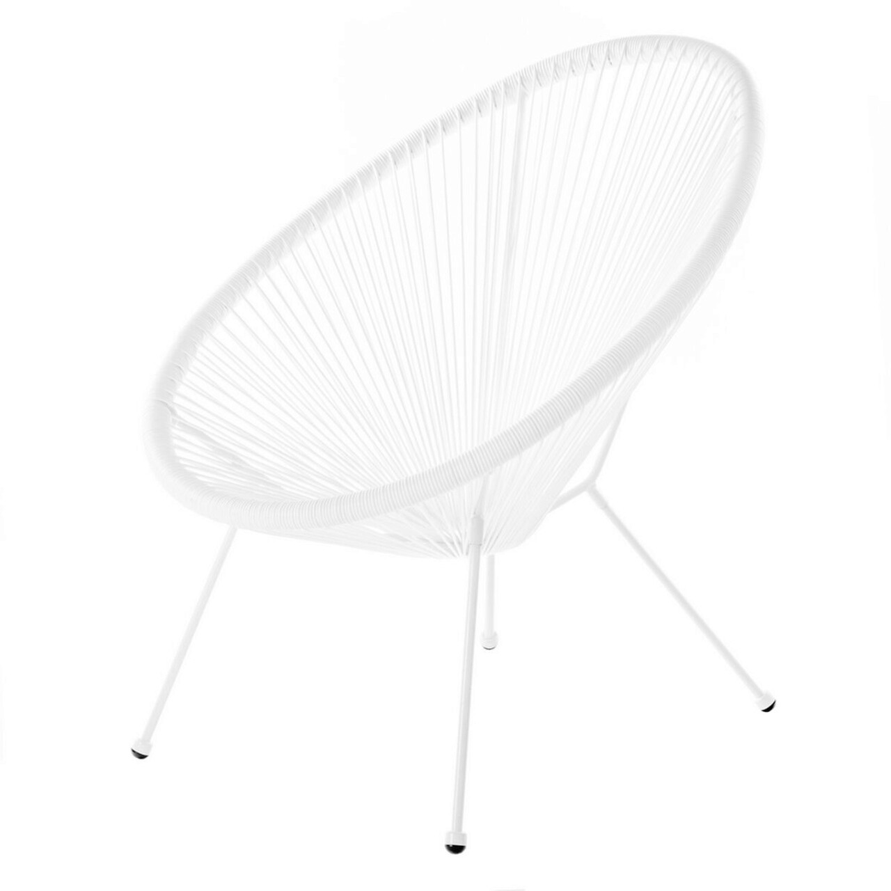 BigBuy Home Acapulco Kerti szék, 70 x 80 x 85 cm, acél/szintetikus rotáng, fehér