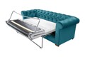 Oxford Chesterfield Kihúzhatós kanapé, 88x216x75 cm, 3 személyes, azúr