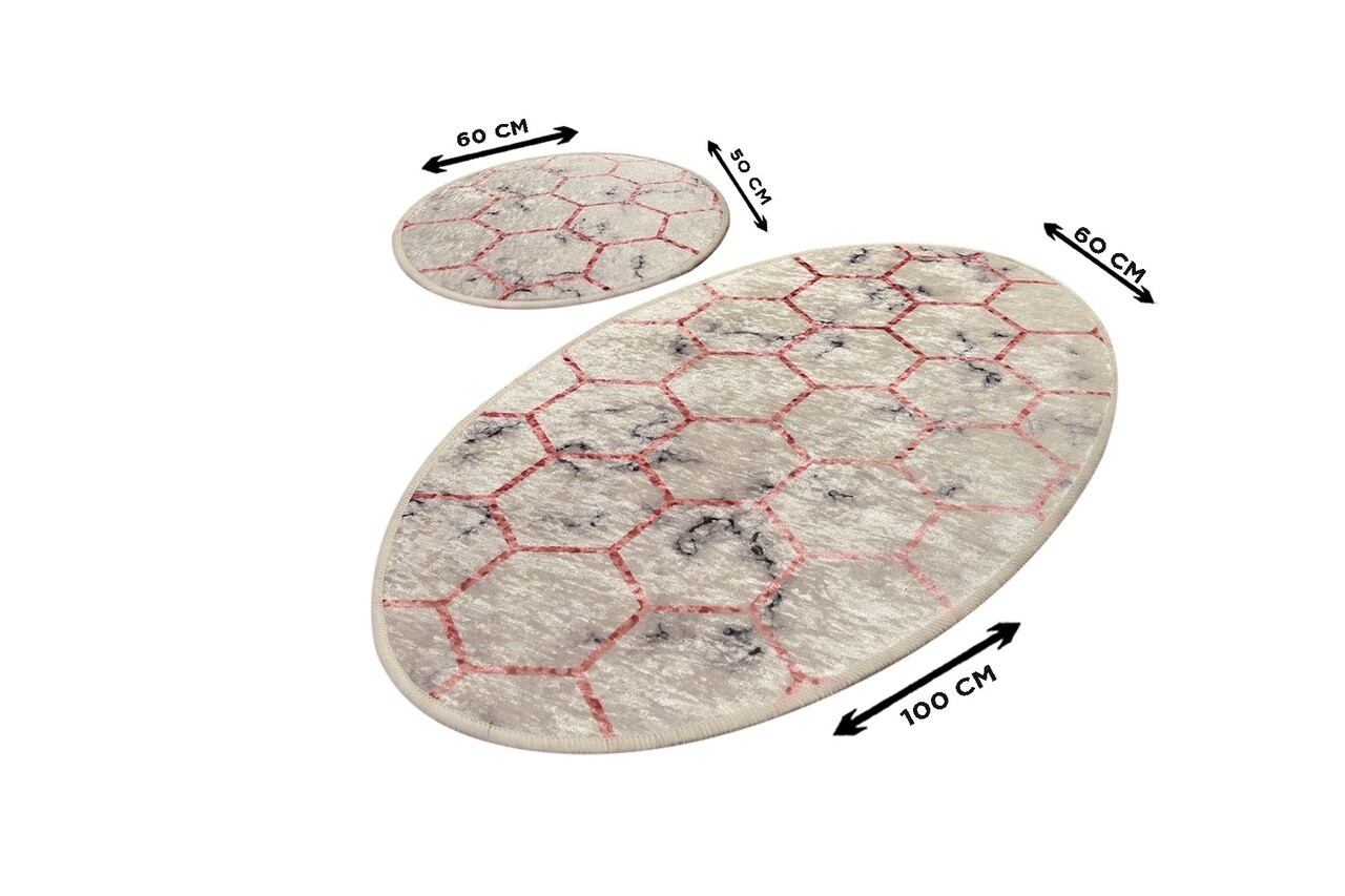 Honeycomb 2 Db Fürdőszobai Szőnyeg, Chilai, 50x60 Cm/60x100 Cm, Színes