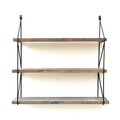 Evila Originals Fali polc, WR040, 55x15x60 cm, lucfenyő, barna/fekete