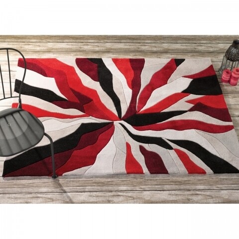 Infinite Splinter Red Szőnyeg, Flair Szőnyegek, 160 x 220 cm, 100% poliészter, piros / bézs / fekete