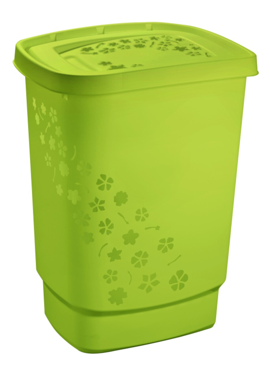 Rattan szennyeskosár, Jotta, 55 L, műanyag, zöld