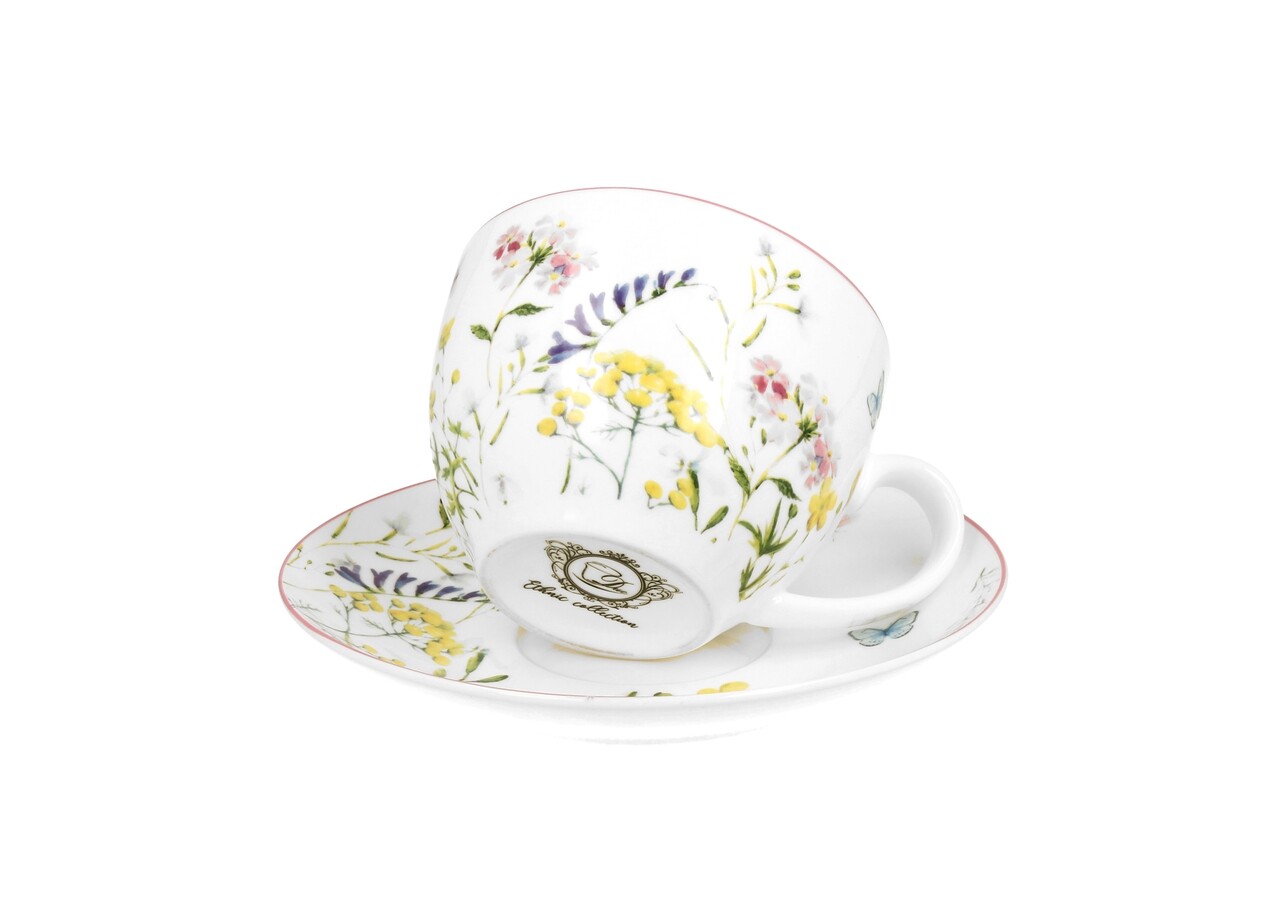 Csésze Tányérral, DUO, Alice, 280 Ml, Porcelán, Tarka