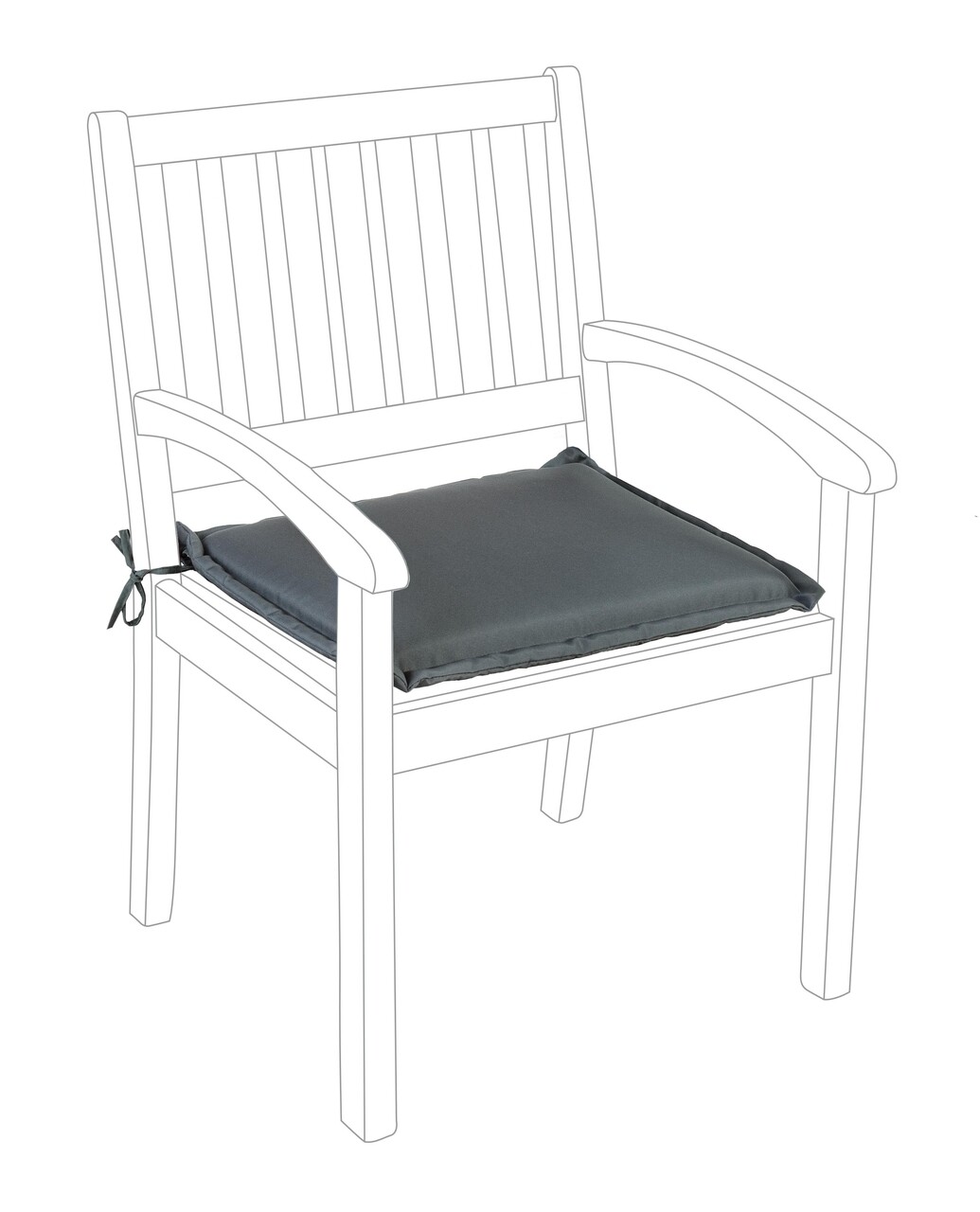 Poly180 Párna kerti székhez, Bizzotto, 49 x 52 cm, vízhatlan poliészter, antracitszürke