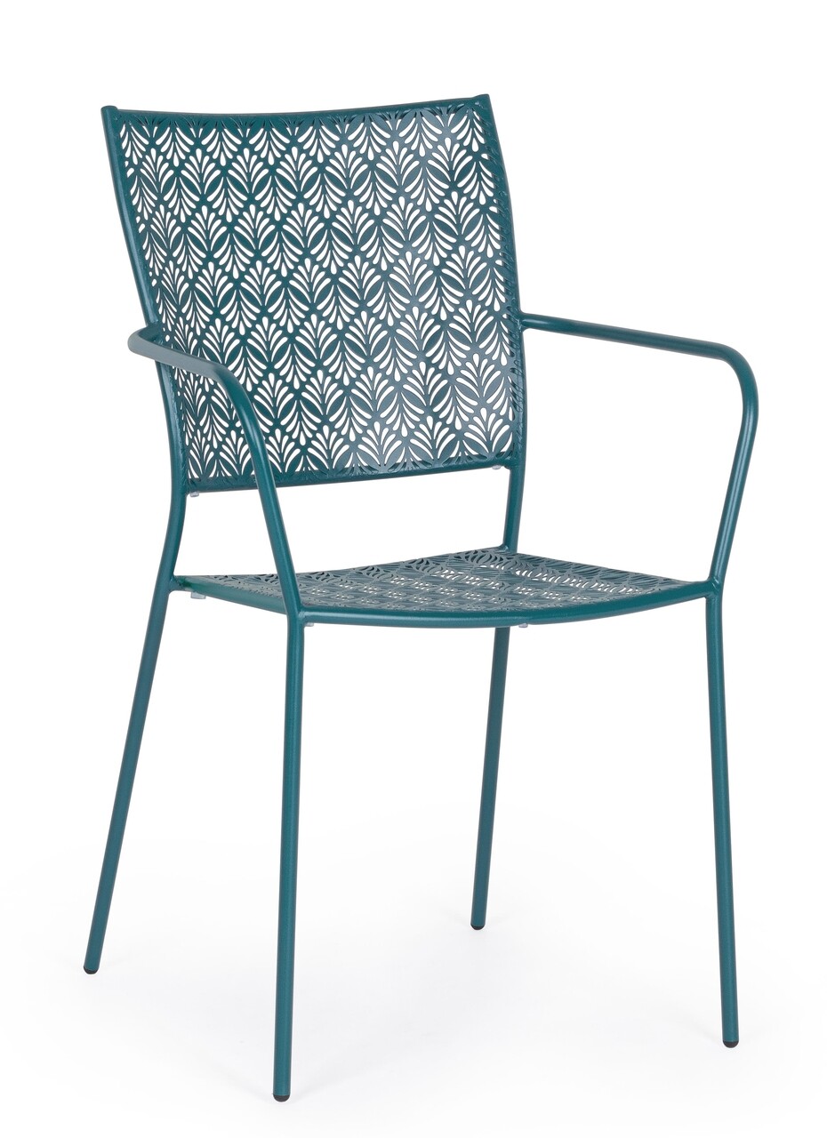 Lizette kerti szék, bizzotto, 54 x 55 x 89 cm,  kezelt acél kültéri használatra, kék