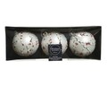 3 db Bauble Gömb, Decoris, Ø8 cm, üveg, fehér