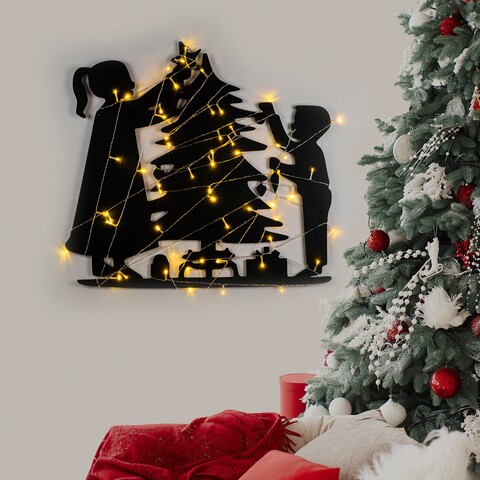 Tanelorn Fénydekoráció, XMASBLACK-016, 39x64 cm, fém, fekete