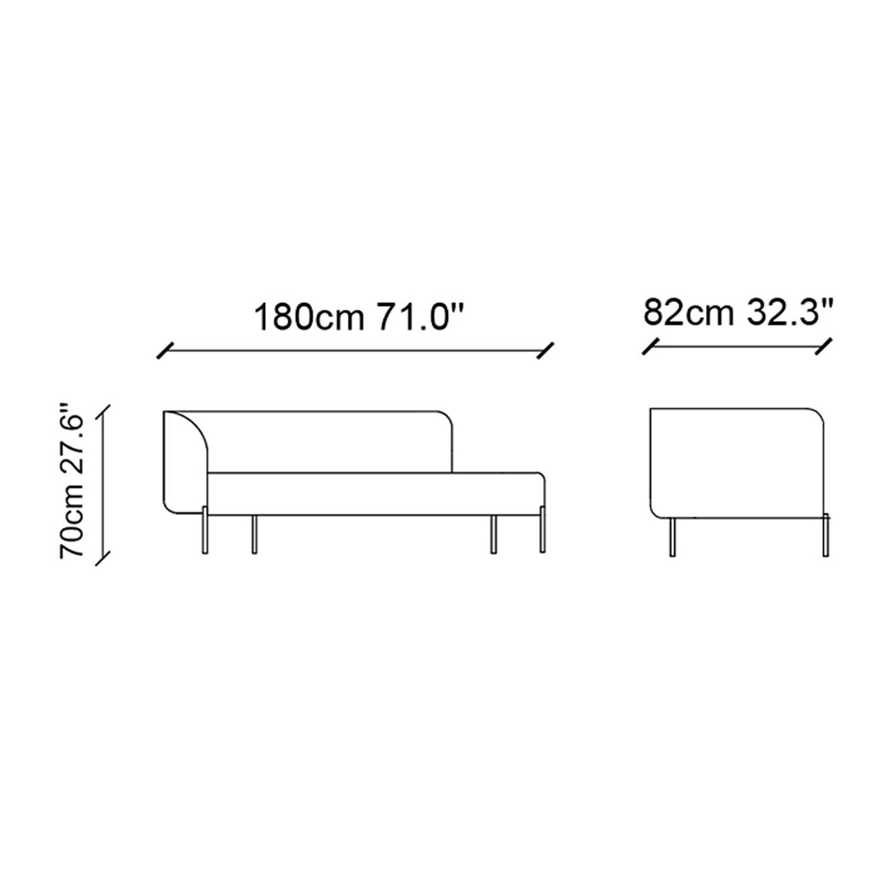 Daybed Macaroon Kanapé, Ndesign, 180x82x70 Cm, Fa, Rózsaszín