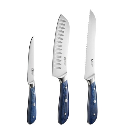 3 kés készlet, Richardson Sheffield, Scandi, rozsdamentes acél, kék