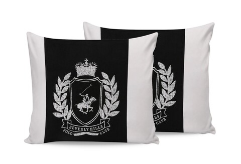 Beverly Hills Polo Club 2 db Párnahuzat 60x60 cm, 100% ranforce pamut, BHPC 028, fekete
