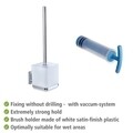 Öntapadó támogatással WC kefe, Wenko, Quadro Vacuum-Loc®, 9,5 x 37 x 12,5 cm, rozsdamentes acél/műanyag