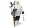 Santa w stick &lantern Dísz, Decoris, 16x21x45 cm, poliészter, kék