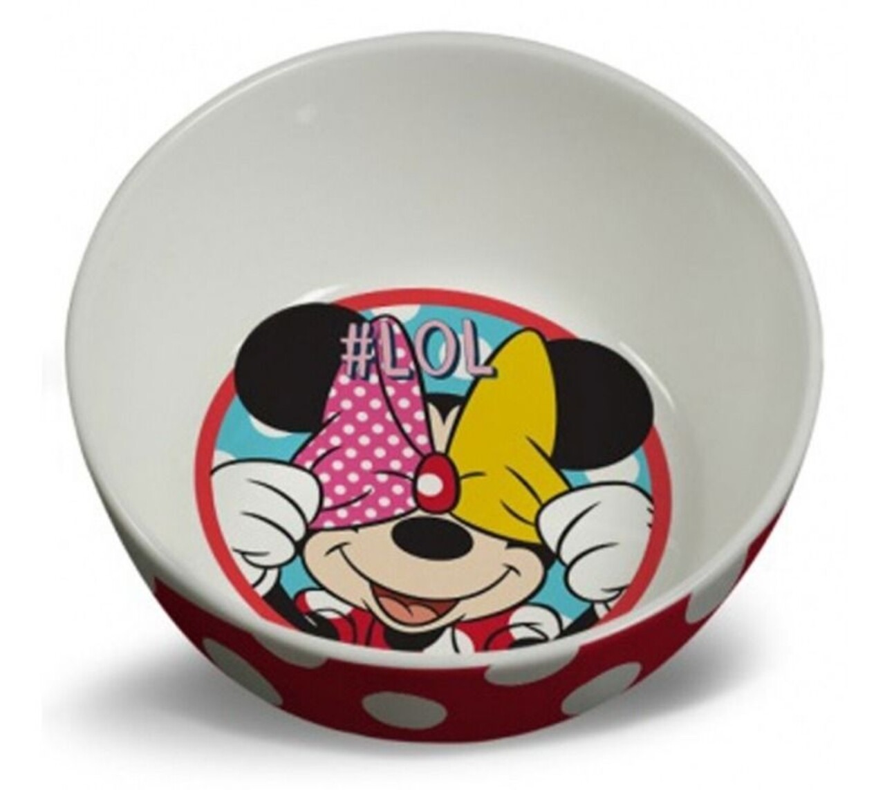 Minnie Mély Tál, Disney, 12x12x5.5  Cm, Porcelán, Piros