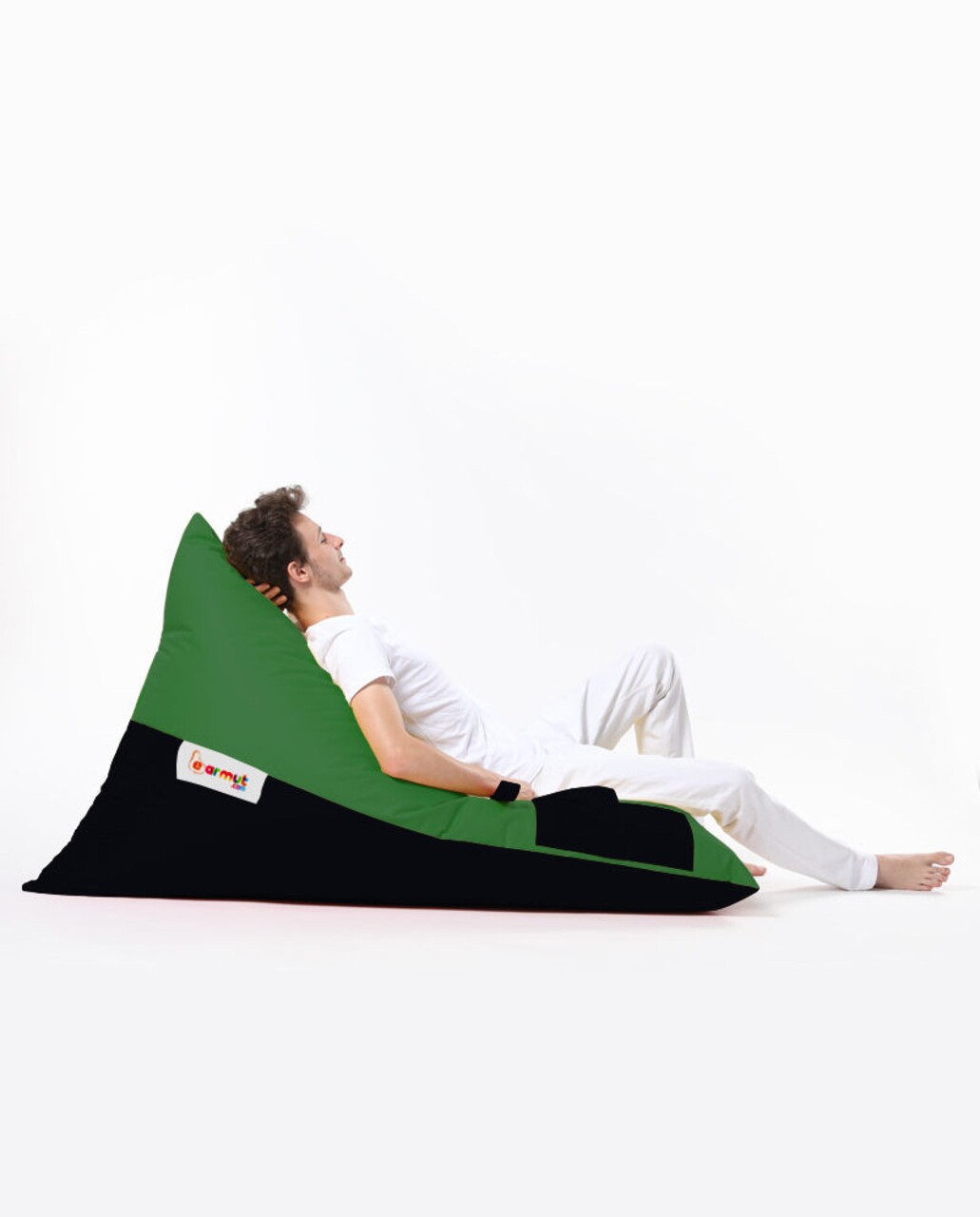 Bean Bag Ferndale Babzsák, Pyramid Double Color, 145 Cm, Vízhatlan Poliészter, Zöld/fekete