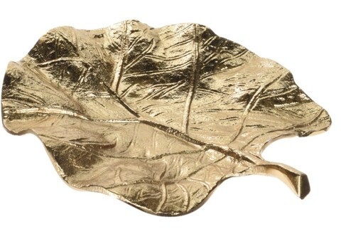 Leaf VAK-1876, 24x21x5 cm Szervírozó tál, alumínium, aranyszín