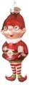 Elf w hat red, Decoris Díszgömb, 5.1x5.1x13.3 cm, üveg, színes