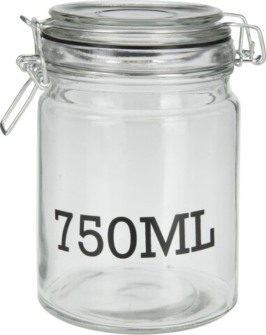 Üveg légmentesen zárható fedéllel, 750 ml, üveg