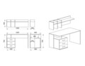 Iroda, Bedora, City 3020, 120 x 60 x 75 cm, PAL, sonoma / alb