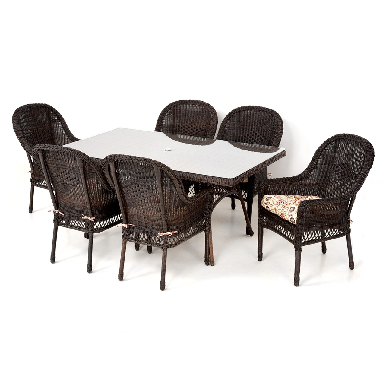 Maison susa 6 db szék és asztal, acél, barna/színes