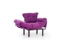 Hosszabbítható karosszék Nitta Single, Futon, 135x70 cm, fém, lila