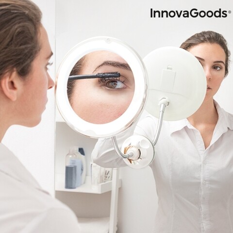 Mizoom InnovaGoods Kozmetikai tükör LEDdel, rugalmas lábbal és tapadókoronggal