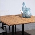 Helsinki Kerti asztal, Bizzotto, 130x130x75 cm, akácfa/acél, szénszürke/természetes