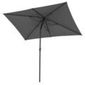 Calpe Téglalap alakú napernyő forgókarral, L.200 l.300 H.259 cm, alumínium, fekete/szürke