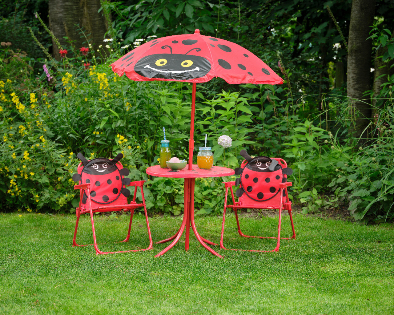 Gyermek Kerti Bútorkészlet Ladybug, Decoris, 4 Db, Piros