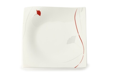 Passion Tányér, Maxwell & Williams, 27 x 27 cm, porcelán, fehér/piros