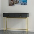 ASTORIA konzol, Gauge Concept, 118x37x92 cm, PAL, fekete / arany