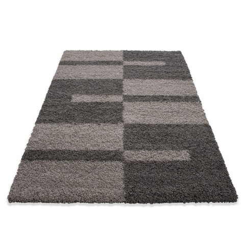 Shaggy Kenya Előszoba szőnyeg, Taupe line, Decorino, 80x250 cm, polipropilén, szürke