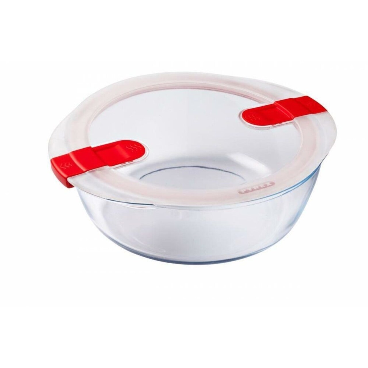 Kerek edény fedéllel, Pyrex, Cook & Heat, 2,3 L, hőálló üveg / műanyag