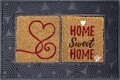 Bejárati szőnyegek, Oliva Szőnyegek, Ablak 2, Home Sweet Home, 40 x 60 cm, gumi / kókusz rost, tarka